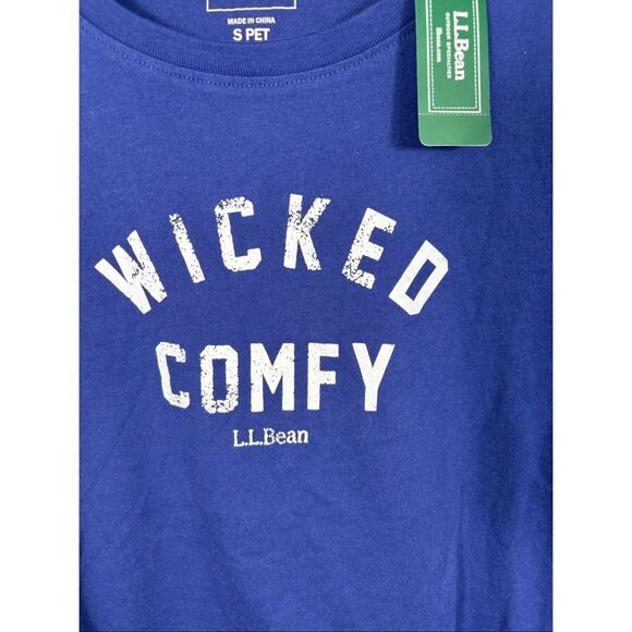 L.L. BEAN Women's Blue Wicked Comfy Cotton T-shirt Top Long Sleeve size S - Picture 3 of 6